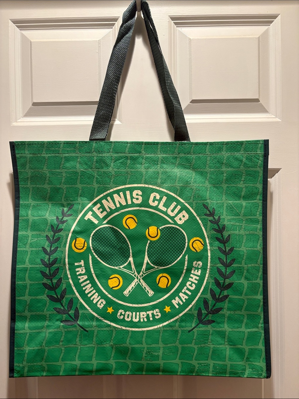 Tennis Club Reusable Tote Bag in Green Marshalls NWT 🎾